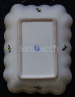 Viktória mintás Herendi aranyozott fodros peremű porcelán tál / Herend chinaware tray with gilded ru...