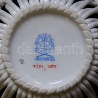 Kézzel festett Viktória mintás áttört Herendi porcelán bonbonier / Herend chinaware bonbonier 13 cm