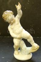 Herendi jelzéssel ellátott kézzel festett porcelán fiúcska / Herend chinaware boy 18 cm
