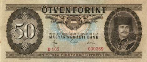 1951-1989. 50Ft (8x) klf évszámmal + 1949-1980. 100Ft (7x) klf évszámmal T:I-III