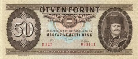 1951-1989. 50Ft (8x) klf évszámmal + 1949-1980. 100Ft (7x) klf évszámmal T:I-III