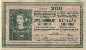 1918. 200K "A 2073" hullámos hátlappal T:II-