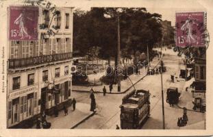 Amiens, Rue de Noyon, Square René Goblet Hotel de l´Univers / street, square, hotel and restaurant, tram