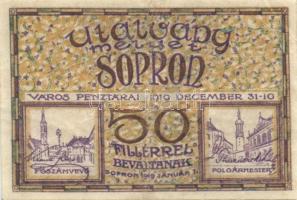 Sopron 1919. 50f utalvány T:II