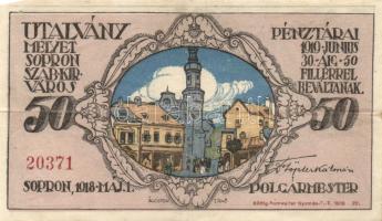 Sopron 1918. 50f utalvány T:III