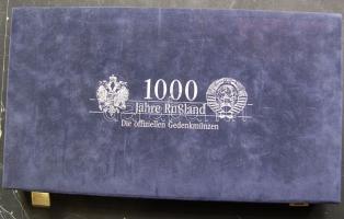 "Oroszország 1000 éve" -Éremtartó kazetta, 1 kivehető tálcával 2x18 férőhellyel 52x52mm