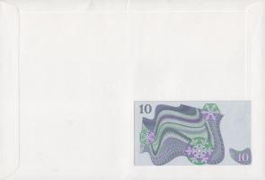 Svédország 1987. 10K dekoratív, nagyalakú bélyeges, bankjegyes borítékon, bélyegblokkal, alkalmi bél...