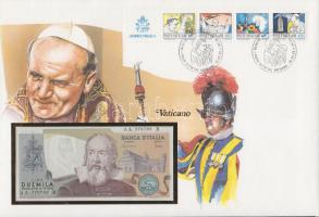 Olaszország 1983. 2000L dekoratív, bankjegyes, bélyeges borítékon "Vatikán-II-János Pál pápa" T:I