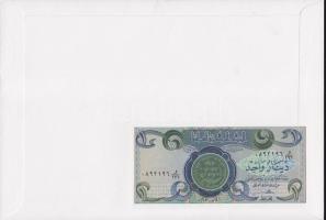 Irak 1980. 1D dekoratív, nagyalakú bélyeges, bankjegyes borítékon T:I