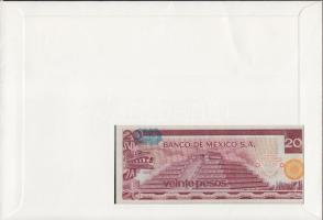 Mexikó 1977. 20P dekoratív, nagyalakú bankjegyes, bélyeges borítékon, bélyegblokkal T:I