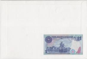 Malajzia 1989. 1R dekoratív, nagyalakú bankjegyes, bélyeges borítékon T:I