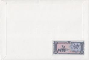 Laosz 1988. 1K dekoratív, nagyalakú bankjegyes, bélyeges borítékon, bélyegblokkal, elsőnapi bélyegző...