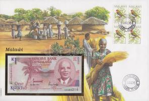 Malawi 1992. 1K dekoratív, nagyalakú bankjegyes, bélyeges borítékon, első napi bélyegzéssel T:I