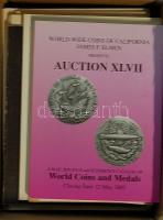 Numizmatikai árverési katalógusok 22db magyar és külföldi egyaránt