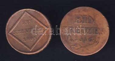 Osztrák Államok/Salzburg 1805. 1Kr T:3+ + Ausztria 1816A 1Kr T:3