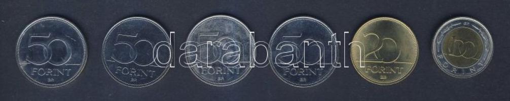 2002-2007. 20Ft "Deák" (1x) + 100Ft "Kossuth" (1x) + 50Ft (4x) klf motívumokkal T:1,2
