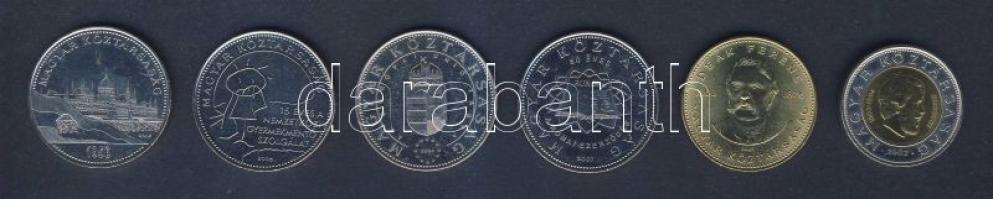 2002-2007. 20Ft "Deák" (1x) + 100Ft "Kossuth" (1x) + 50Ft (4x) klf motívumokkal ...