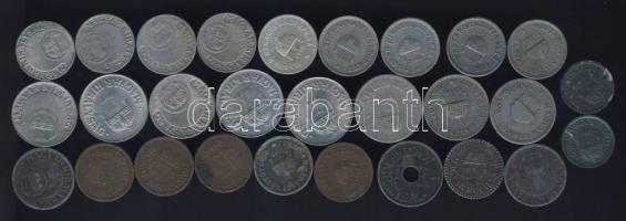 1893-1944. 2f (7x) + 10f (12x) + 20f (5x) + 50f (4x) T:2,3 összesen 28db!