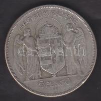 1930 5P Ag "Horthy jobbra" T:3