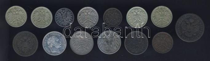 Ausztria 1851G 2Kr T:3 + 1851B 1Kr + 1893. 20h + 1894. 1h + 1909. 10h + 1915-18. 2h (2x) + 1915-16. ...
