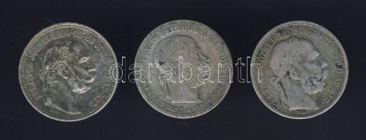 1893+1894+1915. 1K (3x) Ag "Ferenc József" T:3