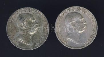 1908. 1K (2x) Ag "Jubileum" T:3