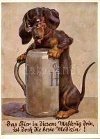 Hofbräu München Dog artist signed