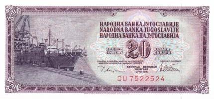 Jugoszlávia 20db klf modern bankjegy T:I