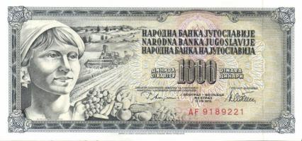 Jugoszlávia 20db klf modern bankjegy T:I