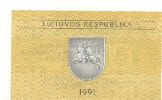 Litvánia 3d klf modern bankjegy, köztük kettő erőteljes vágáshibával T:I