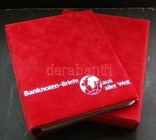 Plüss borítású luxus gyűrűs berakó nagyalakú bankjegyes borítékokhoz, vagy bankjegyekhez, betétlapokkal.