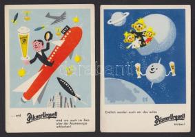 5 db pilseni sör reklámlap a 60-as évekből