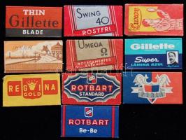 10 db régi borotvapenge szerte a világból, eredeti csomagolásukban / 10 mixed razor blades