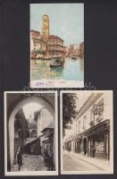 15 db régi Európa városképes lap, cca. 1905 / 15 European town-view cards