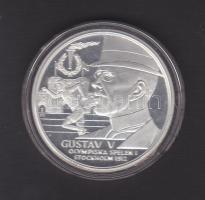 Svédország 1912-es stockholmi olimpia és V.Gusztáv emlékérme T:PP