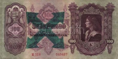 1930. 100P hamis nyilas felülbélyegzéssel T:II- + 1932. 50P hamis nyilas felülbélyegzéssel T:III