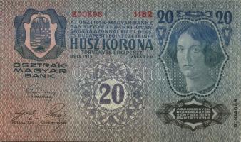 1913. 20K (3x) II.kiadás piros vízszintes "Deutschösterreich"  felülbélyegzéssel egymás ut...