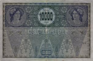 Ausztria 1918. Osztrák-Magyar Bank kiadása 10000K piros "Deutschösterreich" fny-sal (2x) T...