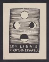 Borsos Miklós 1906-1990: Ex Libris fametszet Z.Ruthner Mária részére 71x95mm