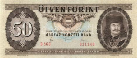 1980. 50Ft (3x) egymásutáni sorszámokkal T:I