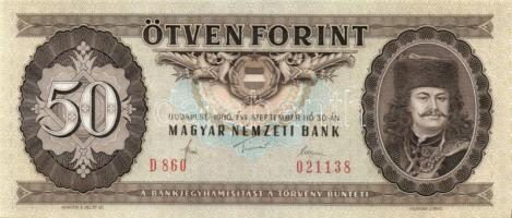 1980. 50Ft (3x) egymásutáni sorszámokkal T:I