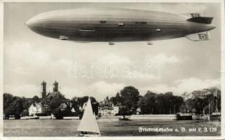 Friedrichshafen Zeppelin LZ129 with the Olympic Rings and Swastika photo