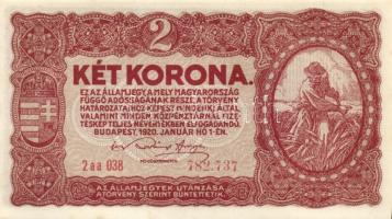 1920-23. Korona sor: 1K,2K,10K,20K,100K,500K,1000K T:I,II