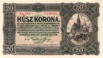 1920-23. Korona sor: 1K,2K,10K,20K,100K,500K,1000K T:I,II