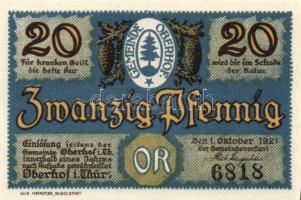 Német Birodalom / Weimari Köztársaság / Thüringia/Oberhof 1921. 20Pf + 25Pf + 50Pf 3 klf szükségpénz...