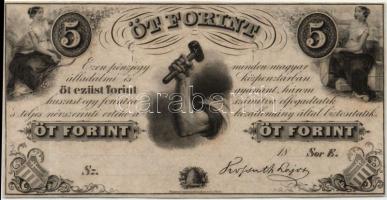 Emigrációs "Kossuth bankó" 18.. 5Ft "E" T:I