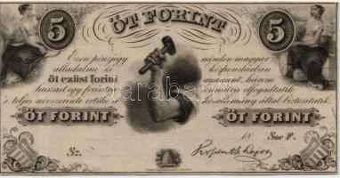 Emigrációs "Kossuth bankó" 18.. 5Ft "F" T:II- (jobb felső sarok kis beszakadás)