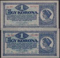1920. 1K (2x) piros + rozsdavörös sorozat T:I