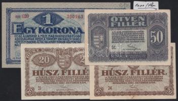 1920. 1K "rozsdavörös" + 20f (2x) + 50f T:I,II
