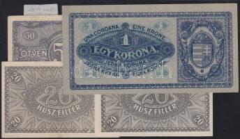1920. 1K "rozsdavörös" + 20f (2x) + 50f T:I,II